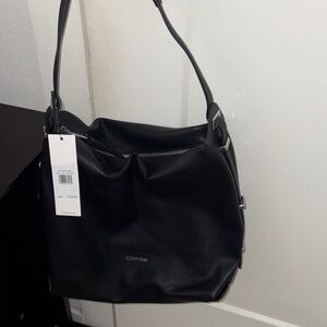 Calvin Klein Textured Black Shoulder Bag